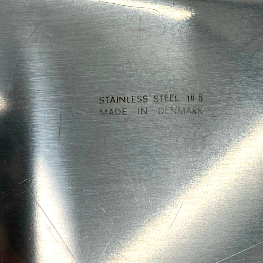 Kalmar Nord Steel Danish Modern Tray Stainless with Teak Handles - Picture 3 of 4